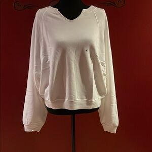 American Eagle Outfitters Cream Oversized Long Sleeve Crew Neck Sweatshirt